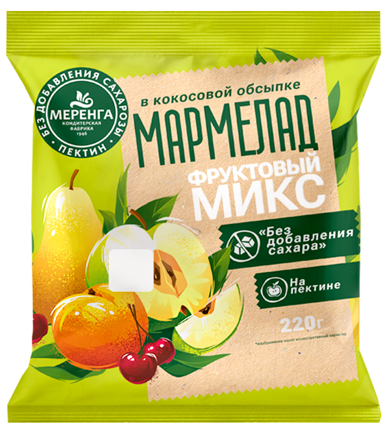  Меренга Мармелад без сахара в кокосовой обсыпке Фруктовый микс, 220г   в Кисловодске